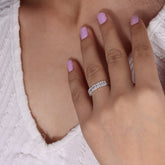 CZ studded Double challa Band Finger  Ring Women